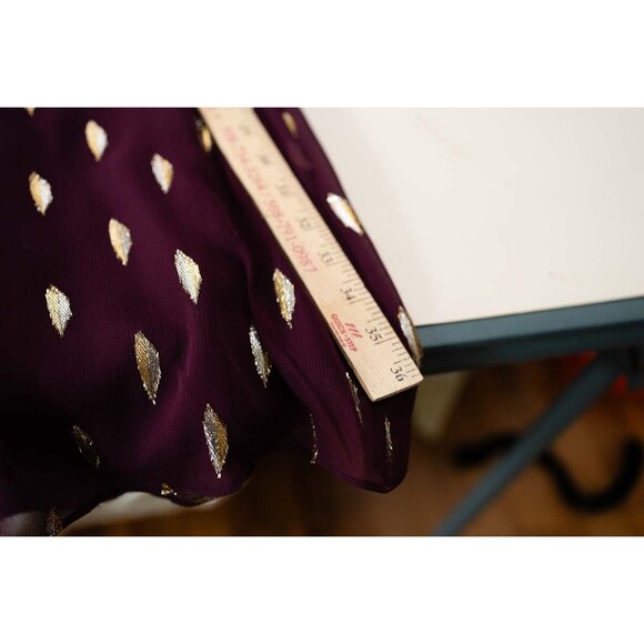 Lilly Pulitzer Shea Silk Dress Cabernet Berry Metallic Diamond Clip 10 cocktail - Picture 5 of 6